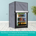 outdoor refrigerator cover for mini zers, 3.0 cubic cooler with mesh ventilation, 56 x 58 x 86 cm grey L